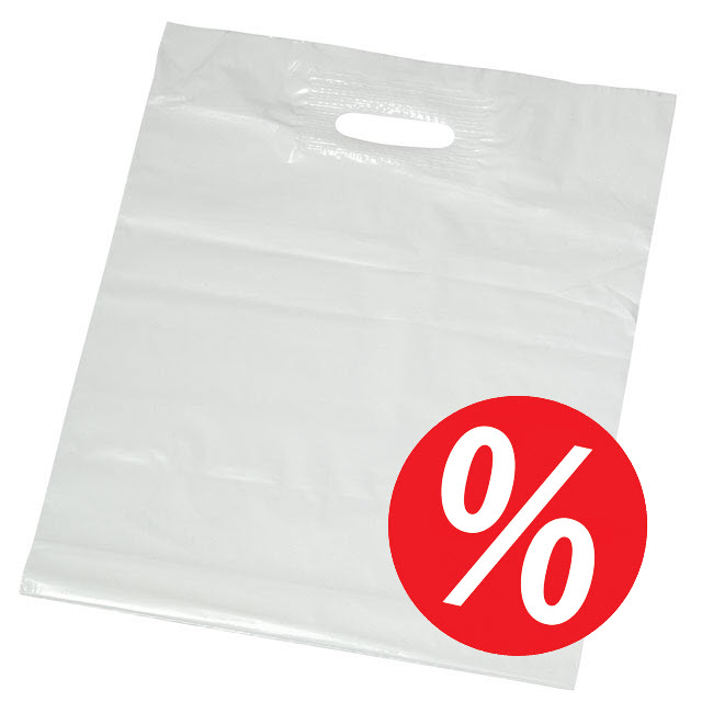 Grifflochtragetaschen aus rLDPE mit Grifflochverstärkung / Plastik